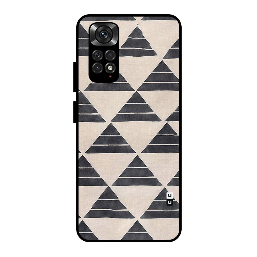 Black Slant Triangles Metal Back Case for Redmi Note 11 Pro Plus 5G