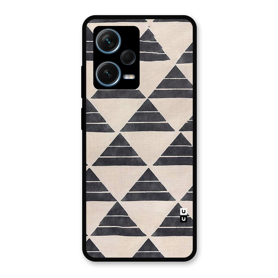 Black Slant Triangles Metal Back Case for Redmi Note 12 Pro Plus 5G