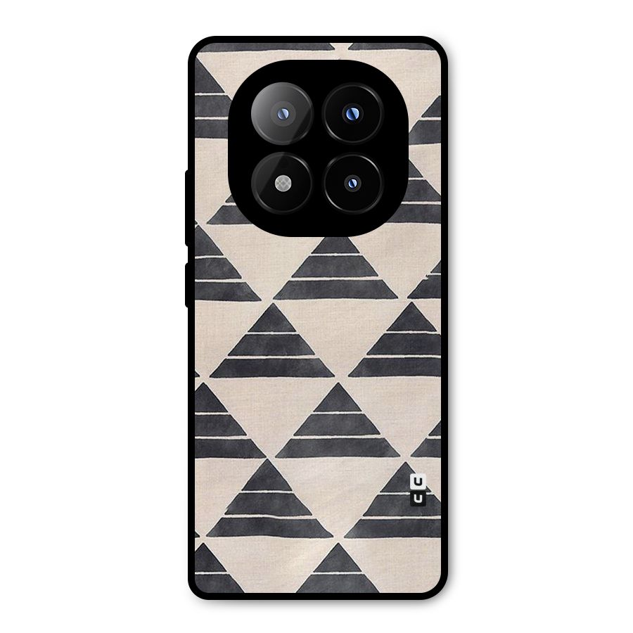 Black Slant Triangles Metal Back Case for Redmi Note 14 Pro Plus 5G