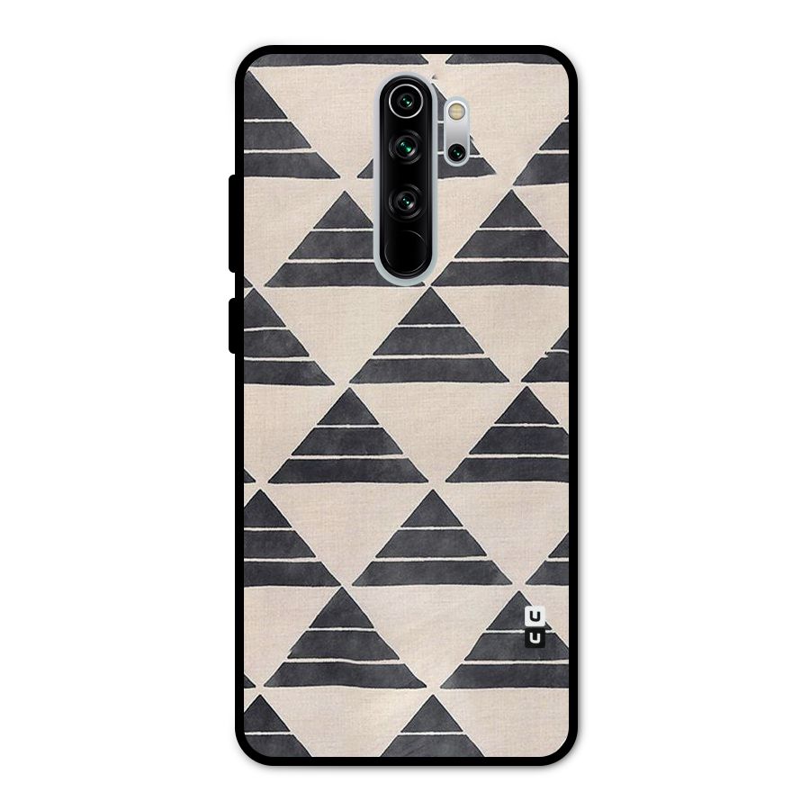 Black Slant Triangles Metal Back Case for Redmi Note 8 Pro
