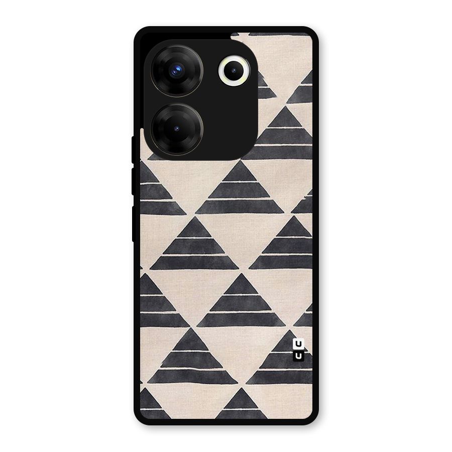 Black Slant Triangles Metal Back Case for Tecno Camon 20