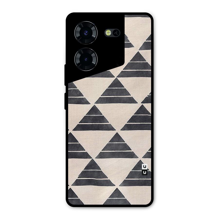 Black Slant Triangles Metal Back Case for Tecno Pova 5 Pro 5G