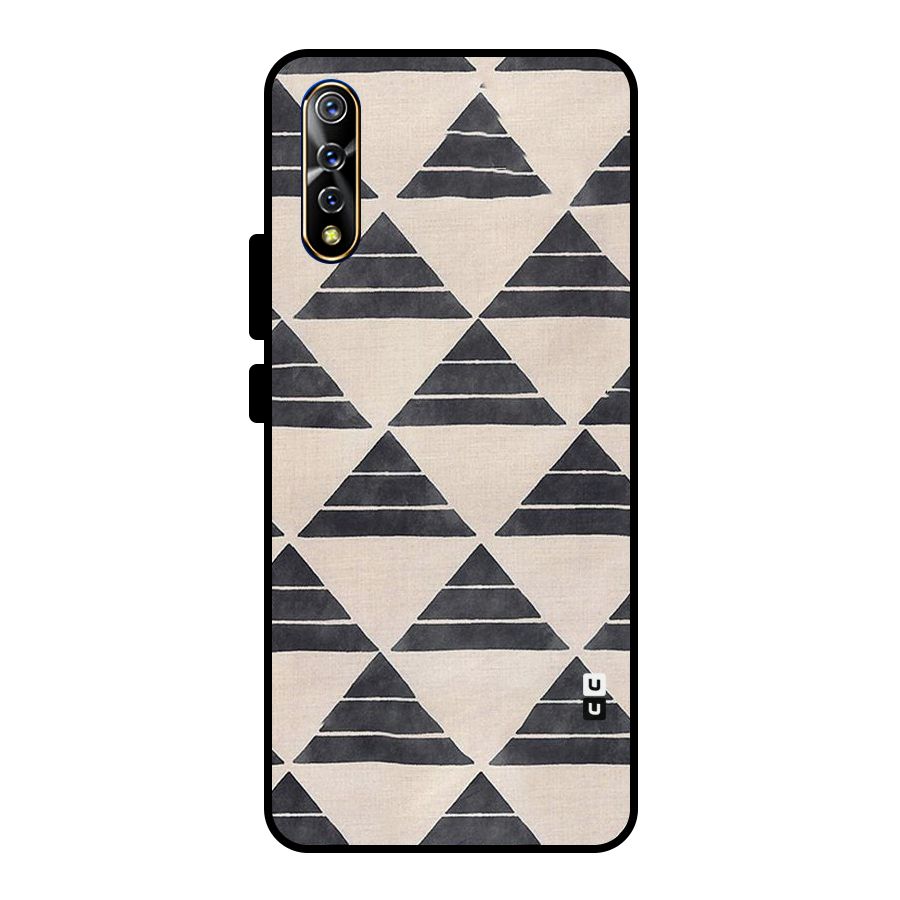 Black Slant Triangles Metal Back Case for Vivo S1