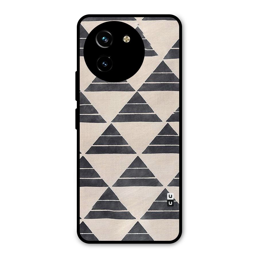 Black Slant Triangles Metal Back Case for Vivo T3x