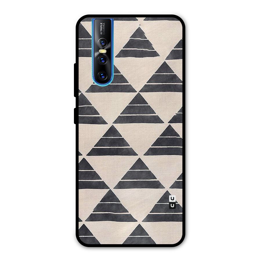 Black Slant Triangles Metal Back Case for Vivo V15 Pro