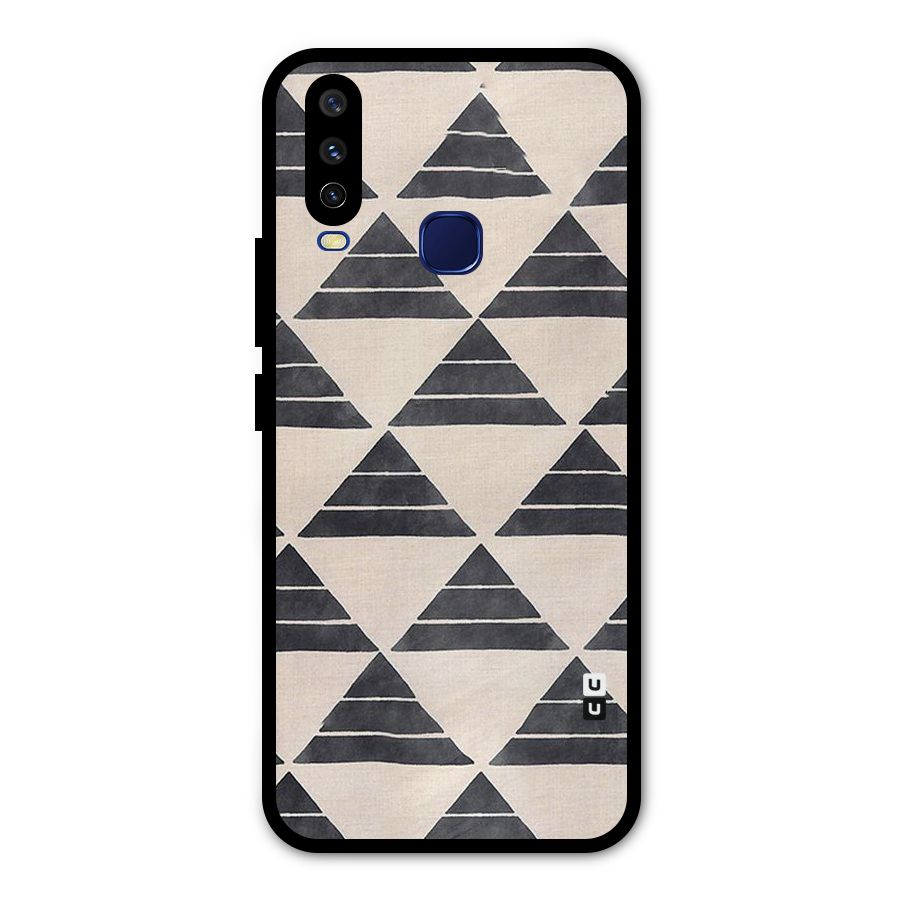 Black Slant Triangles Metal Back Case for Vivo V17