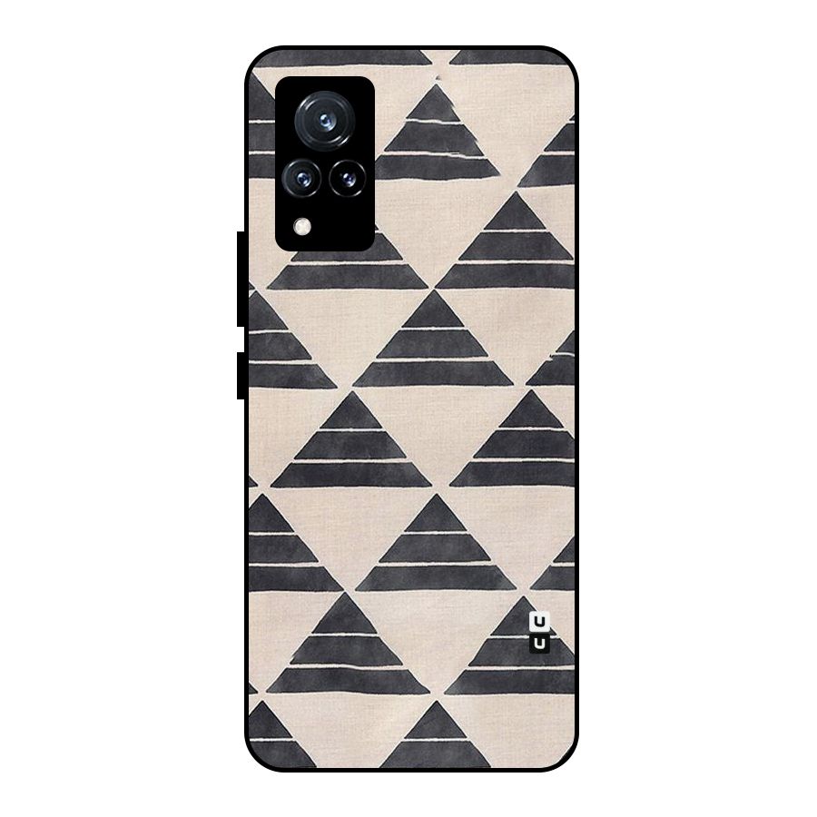 Black Slant Triangles Metal Back Case for Vivo V21 5G