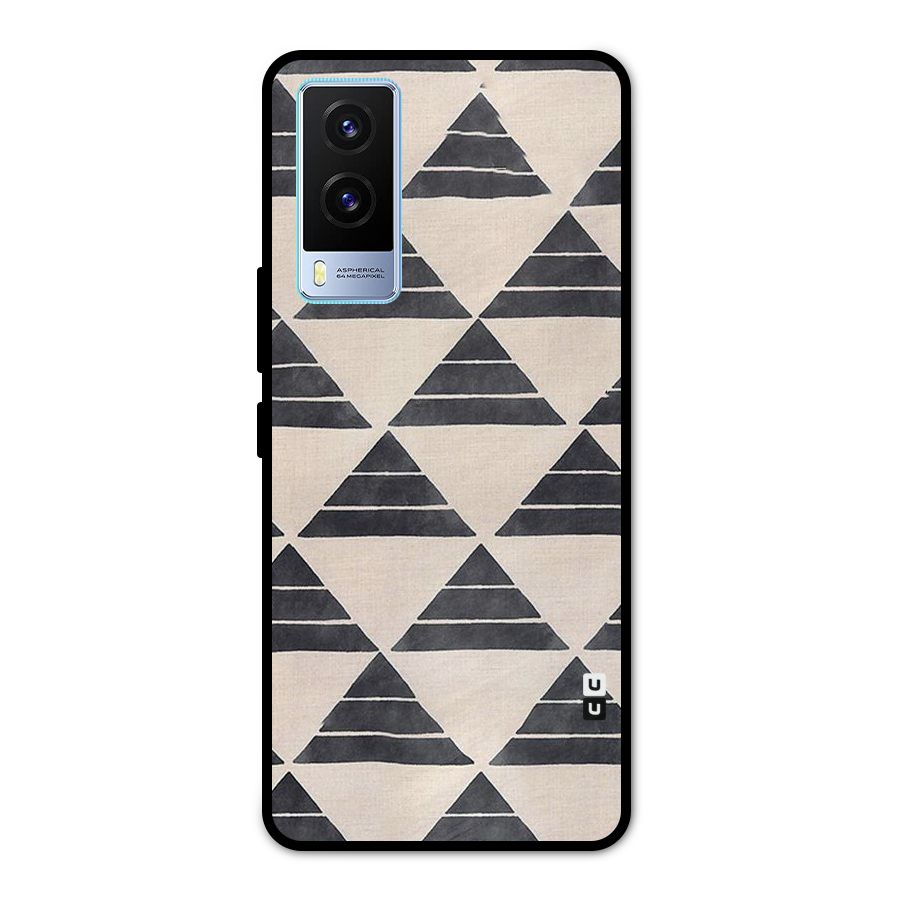 Black Slant Triangles Metal Back Case for Vivo V21e 5G