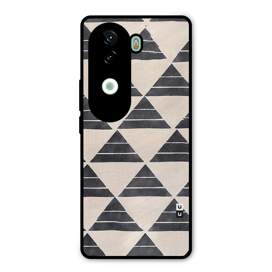 Black Slant Triangles Metal Back Case for Vivo V40e