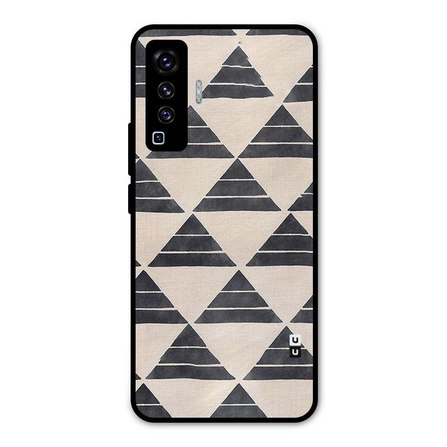Black Slant Triangles Metal Back Case for Vivo X50