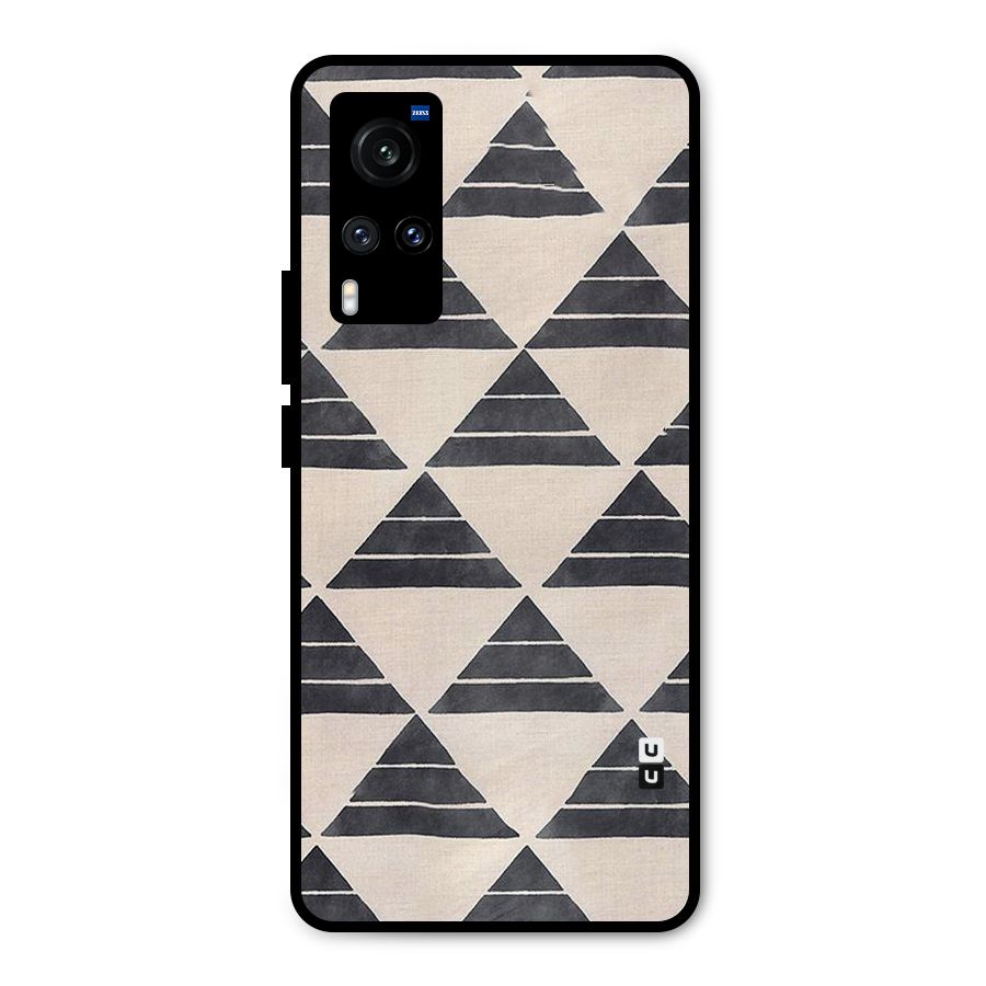 Black Slant Triangles Metal Back Case for Vivo X60