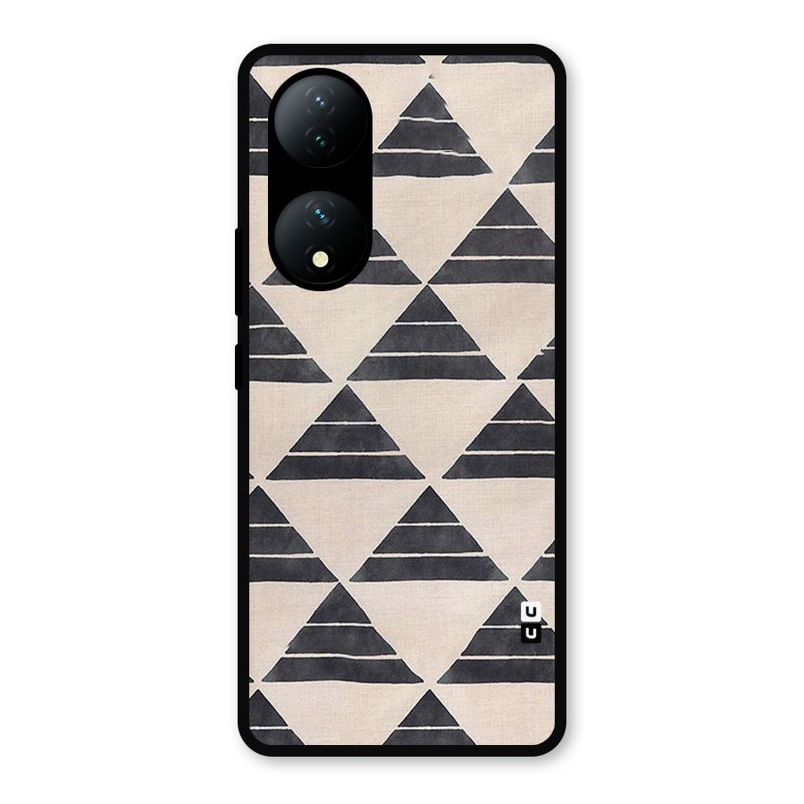 Black Slant Triangles Metal Back Case for Vivo Y100