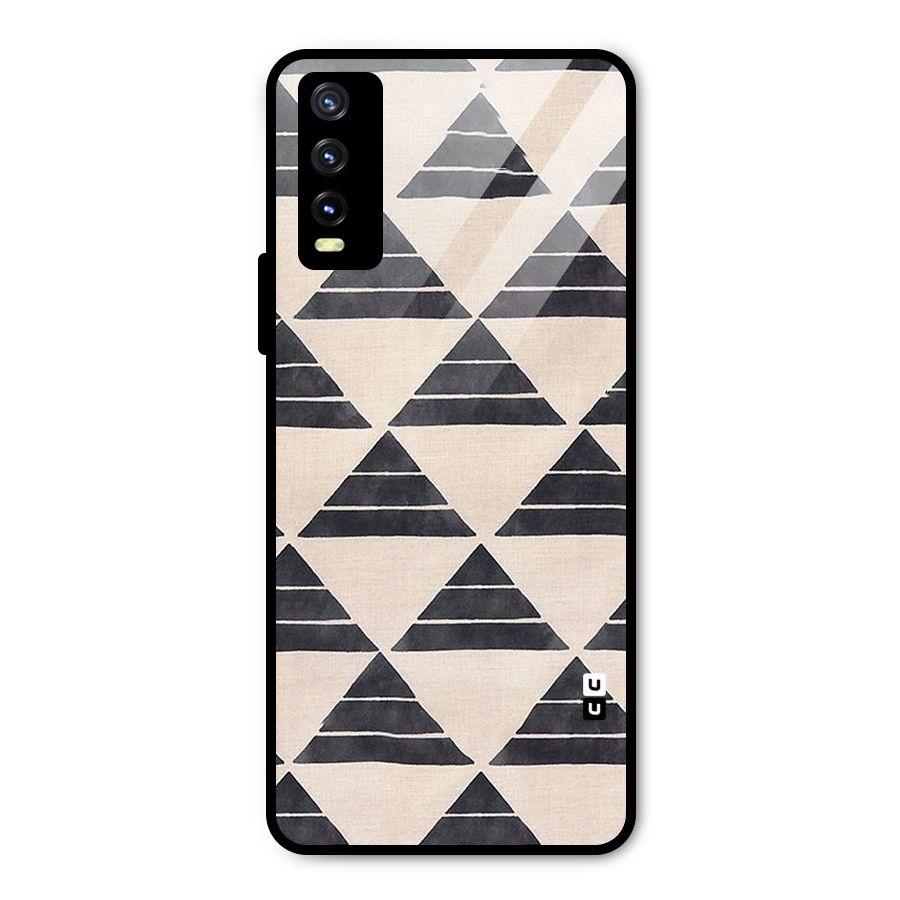 Black Slant Triangles Metal Back Case for Vivo Y20