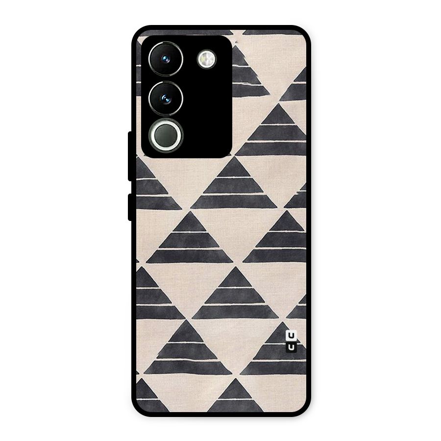 Black Slant Triangles Metal Back Case for Vivo Y200