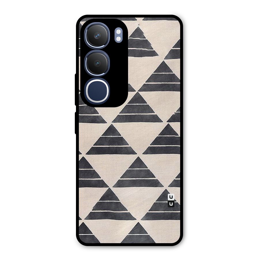 Black Slant Triangles Metal Back Case for Vivo Y29