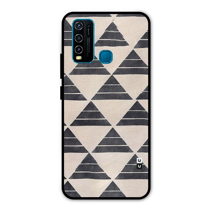 Black Slant Triangles Metal Back Case for Vivo Y50