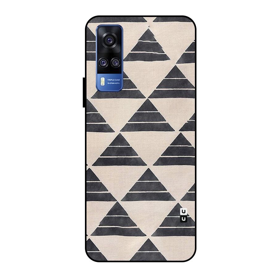 Black Slant Triangles Metal Back Case for Vivo Y51