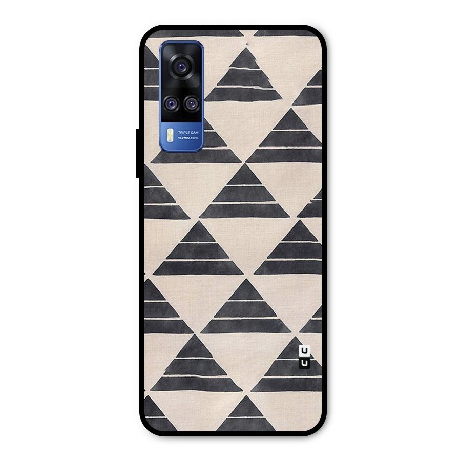 Black Slant Triangles Metal Back Case for Vivo Y51A