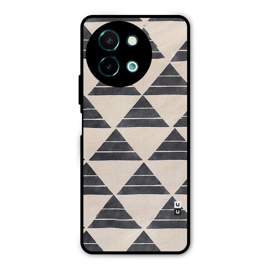 Black Slant Triangles Metal Back Case for Vivo Y58