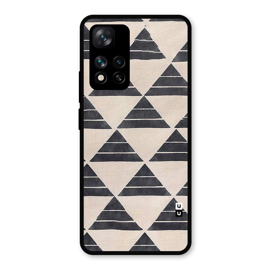Black Slant Triangles Metal Back Case for Xiaomi 11i Hypercharge 5G