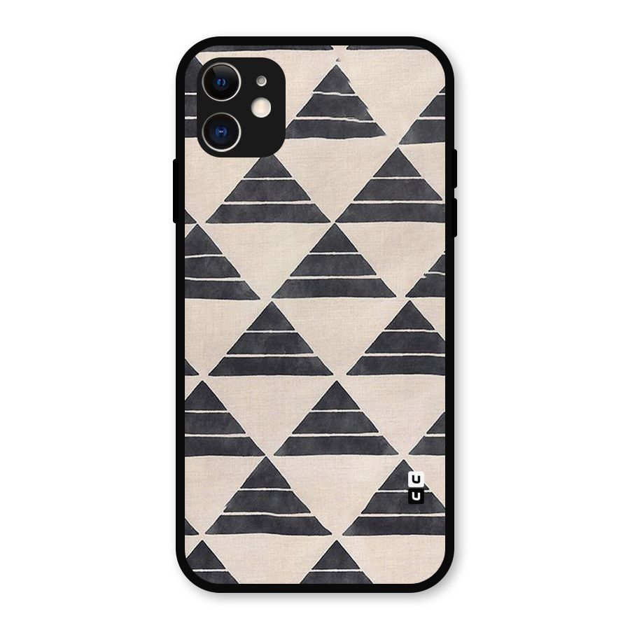 Black Slant Triangles Metal Back Case for iPhone 11