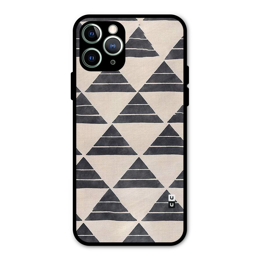 Black Slant Triangles Metal Back Case for iPhone 11 Pro Max