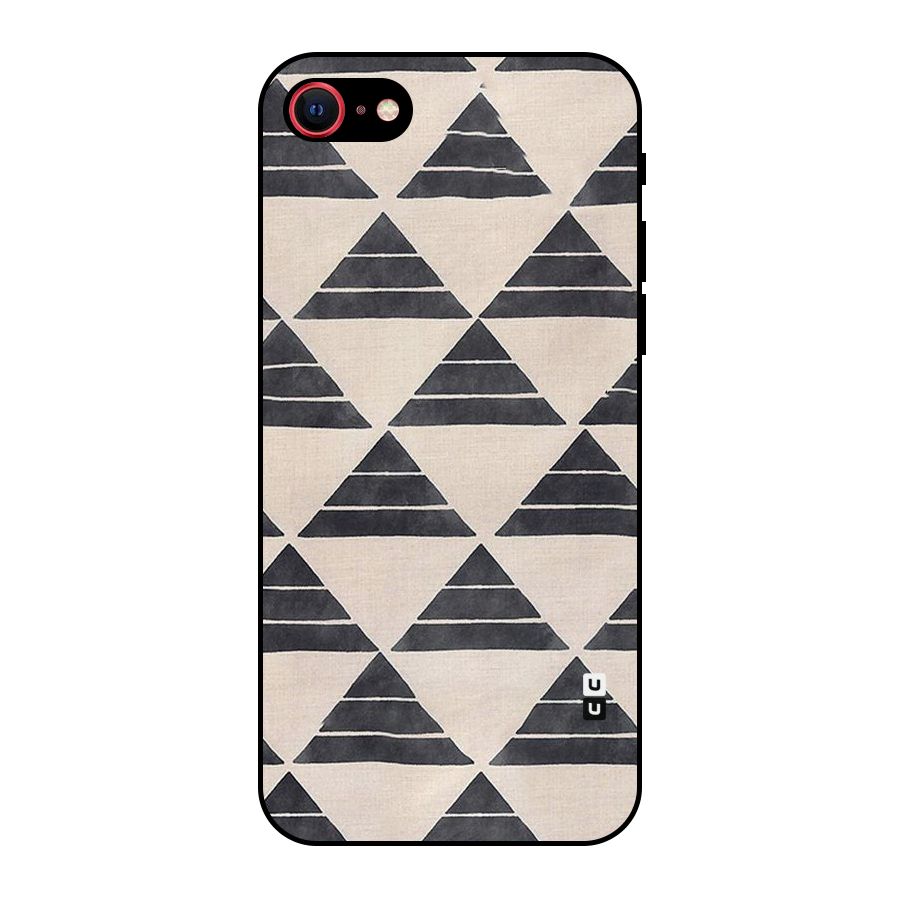 Black Slant Triangles Metal Back Case for iPhone 7