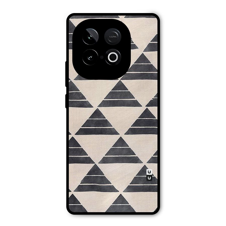 Black Slant Triangles Metal Back Case for iQOO Neo 10