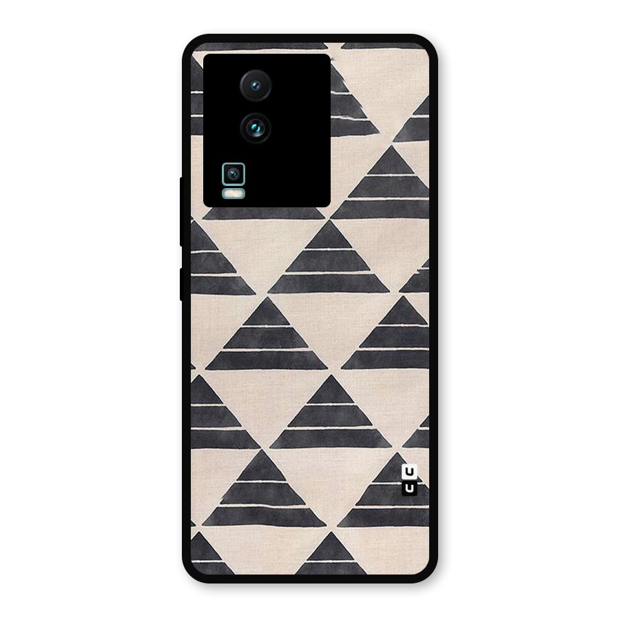 Black Slant Triangles Metal Back Case for iQOO Neo 7
