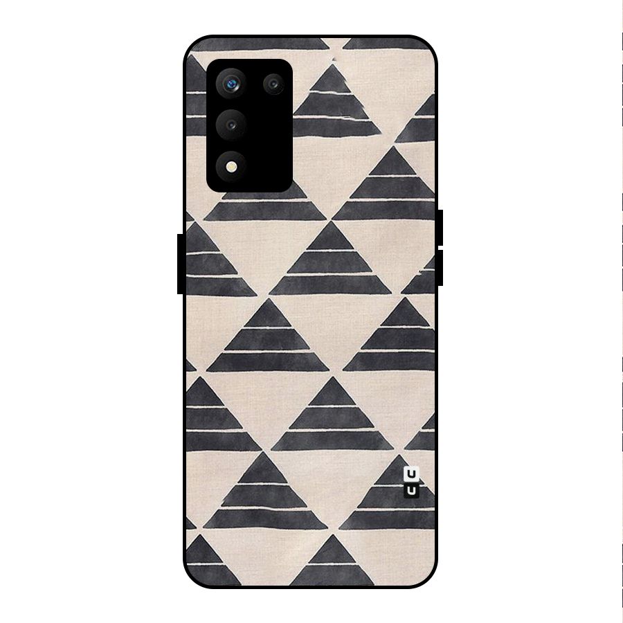 Black Slant Triangles Metal Back Case for realme 9 5G SE