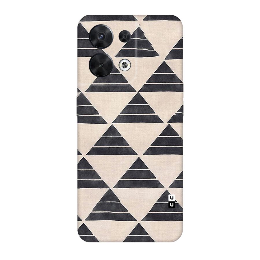 Black Slant Triangles Original Polycarbonate Back Case for Oppo Reno8 5G