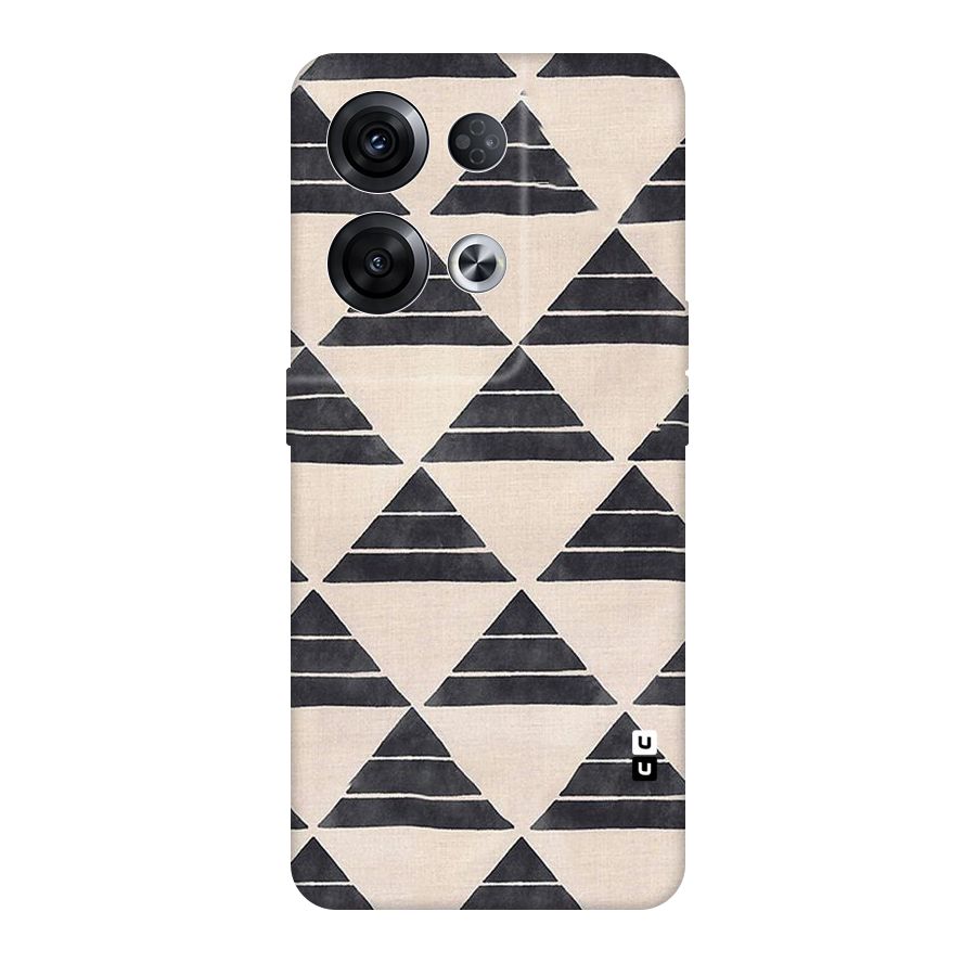 Black Slant Triangles Original Polycarbonate Back Case for Oppo Reno8 Pro 5G