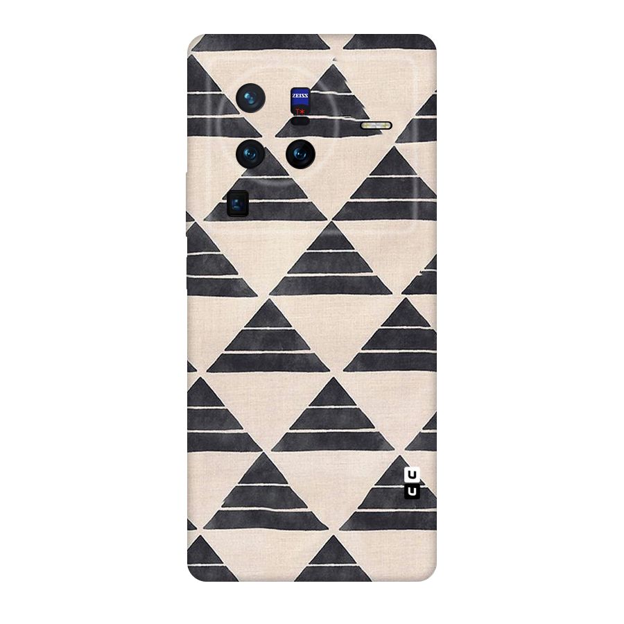 Black Slant Triangles Original Polycarbonate Back Case for Vivo X80