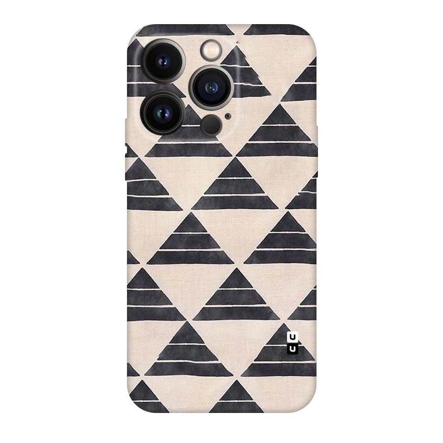 Black Slant Triangles Original Polycarbonate Back Case for iPhone 14 Pro