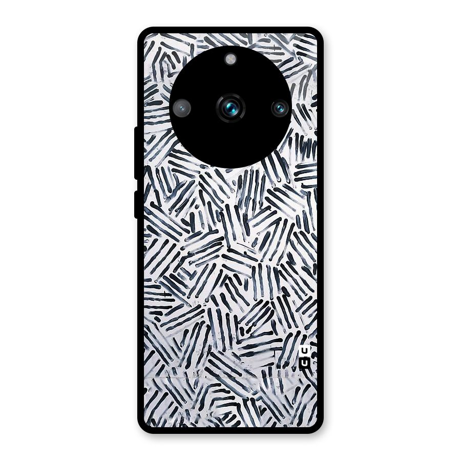 Black Tiny Uneven Glass Back Case for Realme 11 Pro