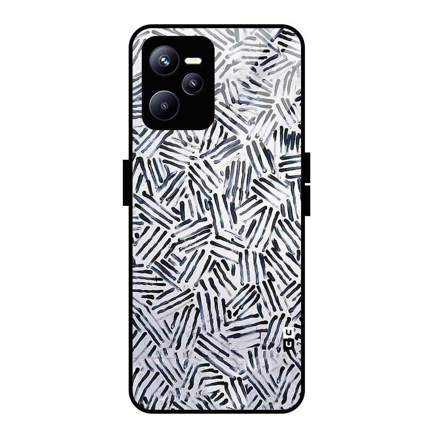 Black Tiny Uneven Glass Back Case for Realme C35
