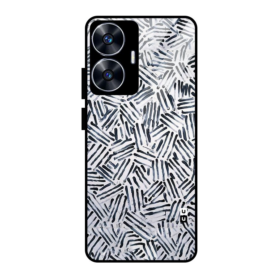 Black Tiny Uneven Glass Back Case for Realme Narzo N55