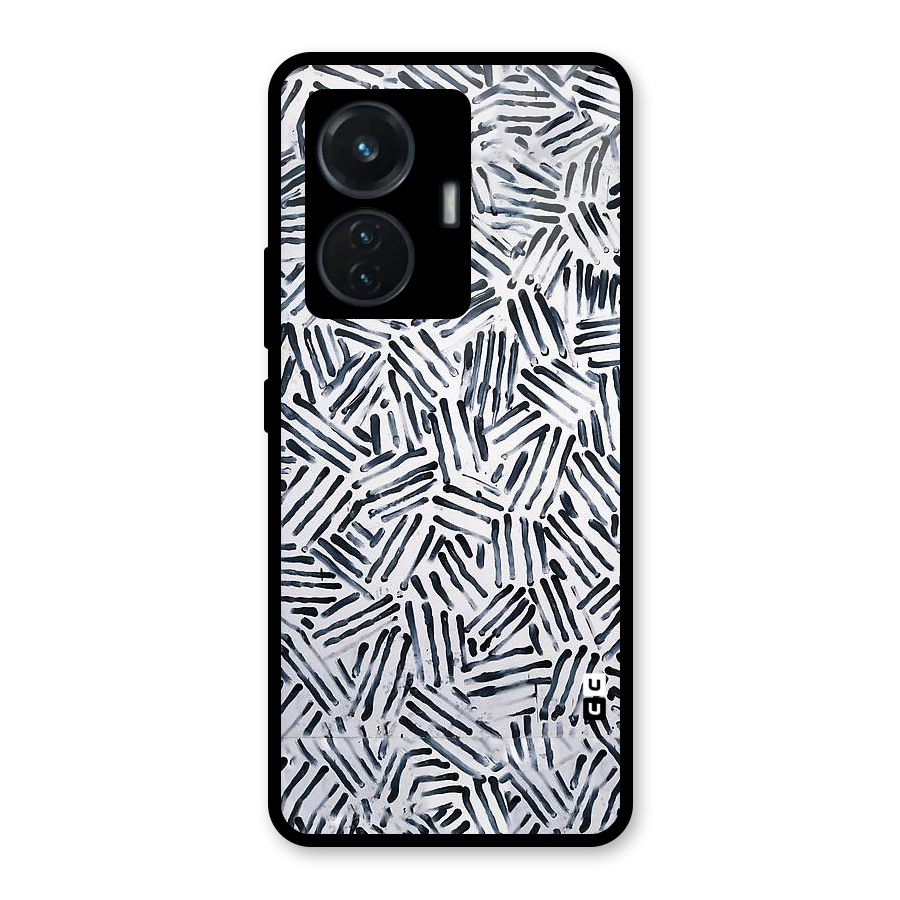 Black Tiny Uneven Glass Back Case for Vivo T1 44W