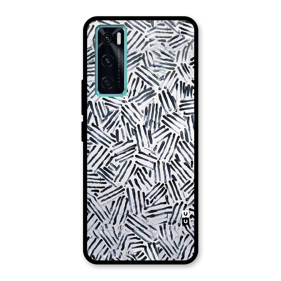 Black Tiny Uneven Glass Back Case for Vivo V20 SE