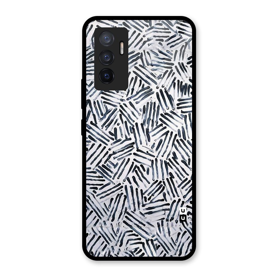 Black Tiny Uneven Glass Back Case for Vivo V23e