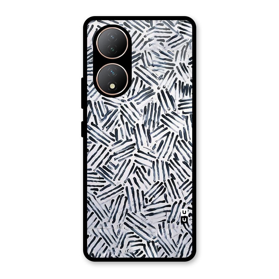 Black Tiny Uneven Glass Back Case for Vivo Y100A