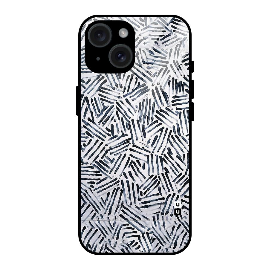 Black Tiny Uneven Glass Back Case for iPhone 15