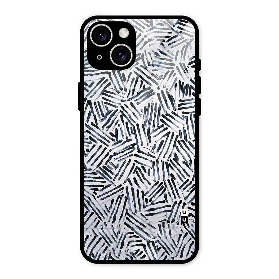 Black Tiny Uneven Glass Back Case for iPhone 15 Plus