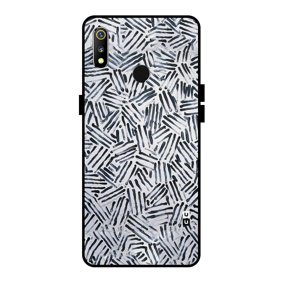 Black Tiny Uneven Metal Back Case for Realme 3i