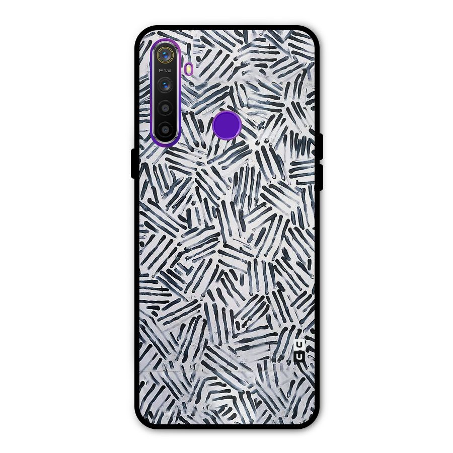 Black Tiny Uneven Metal Back Case for Realme 5