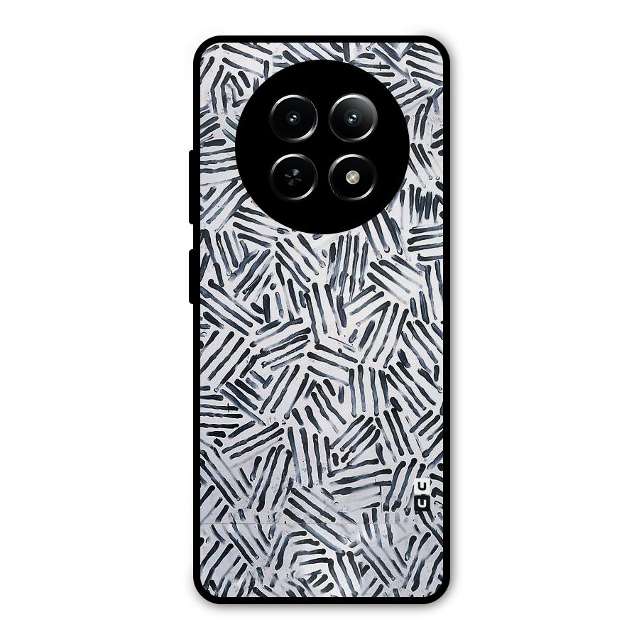 Black Tiny Uneven Metal Back Case for Realme Narzo 70x 5G