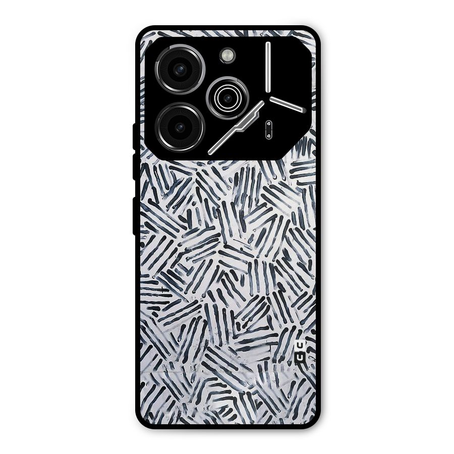 Black Tiny Uneven Metal Back Case for Tecno Pova 6 Pro