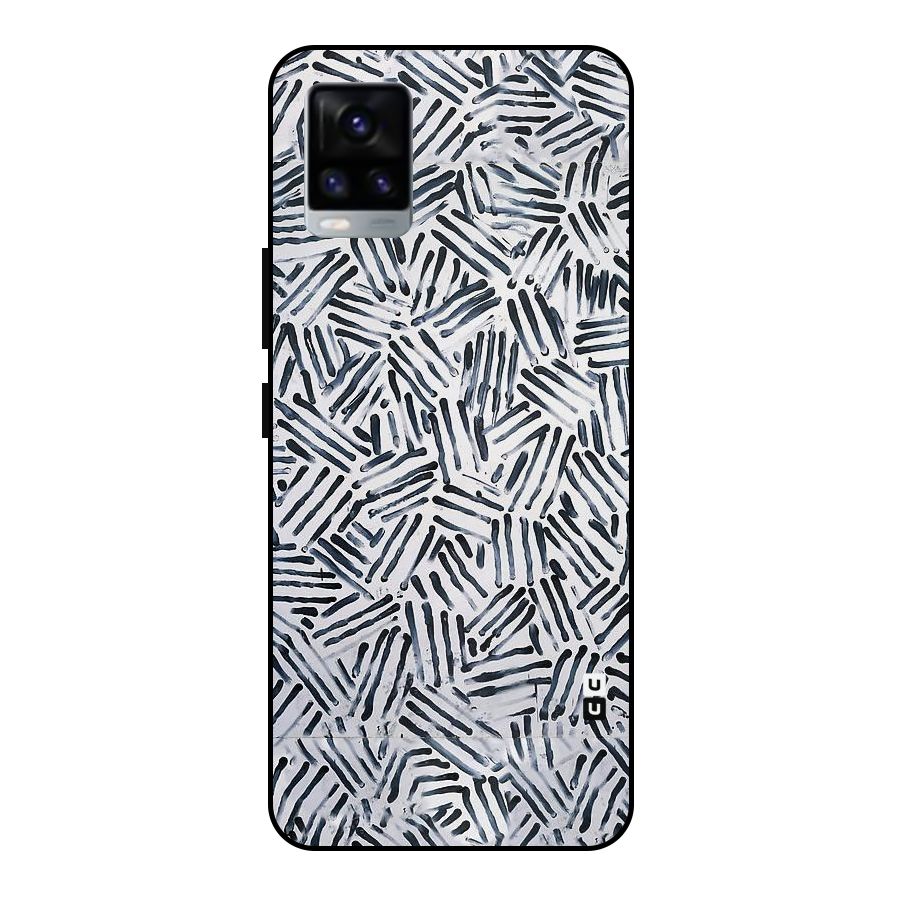 Black Tiny Uneven Metal Back Case for Vivo V20 2021