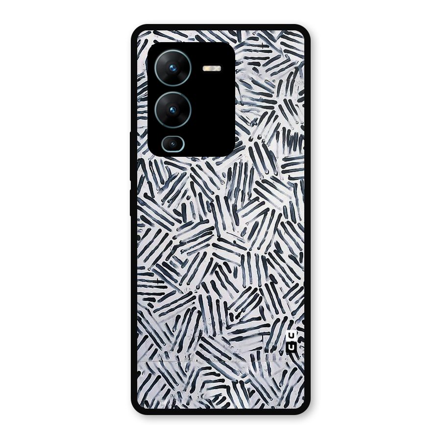 Black Tiny Uneven Metal Back Case for Vivo V25 Pro