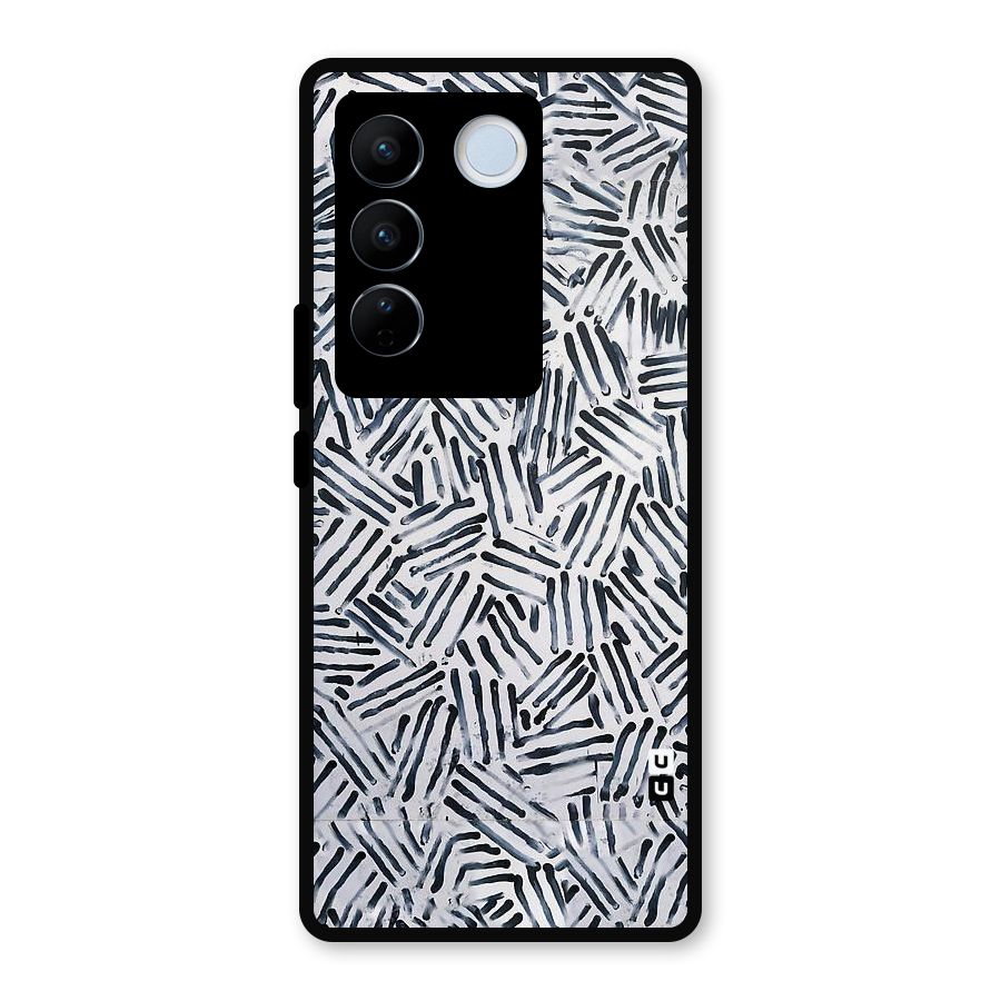 Black Tiny Uneven Metal Back Case for Vivo V27 Pro